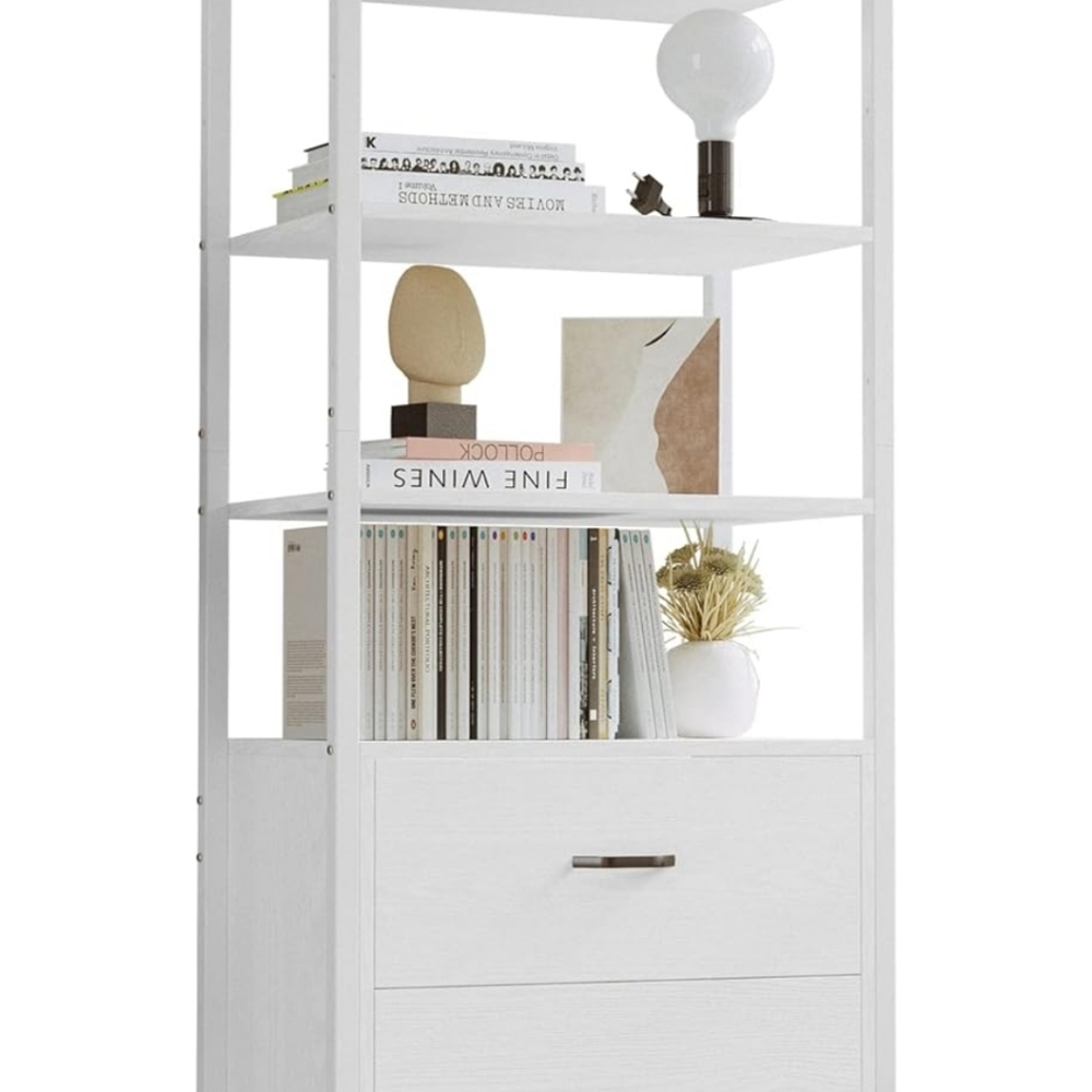 IRONCK Industrial Bookcase with File Cabinet Drawers